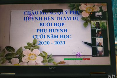 Hình ảnh họp trực tuyến cuối năm học 2020-2021