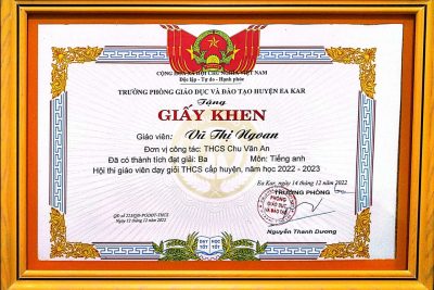 KẾT QUẢ THI GIÁO VIÊN GIỎI CẤP HUYỆN NĂM HỌC 2022 – 2023