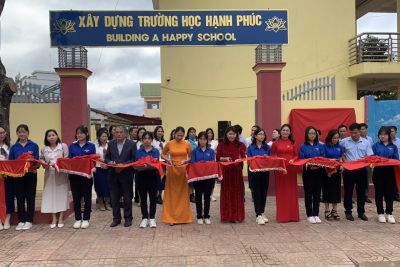 HÌNH ẢNH LỄ CẮT BĂNG KHÁNH THÀNH CÔNG TRÌNH MĂNG NON CỦA TRƯỜNG THCS CHU VĂN AN